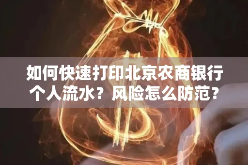 如何快速打印北京农商银行个人流水?风险怎么防范?
