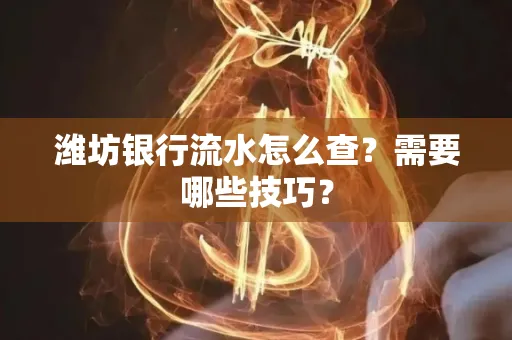 潍坊银行流水怎么查?需要哪些技巧?