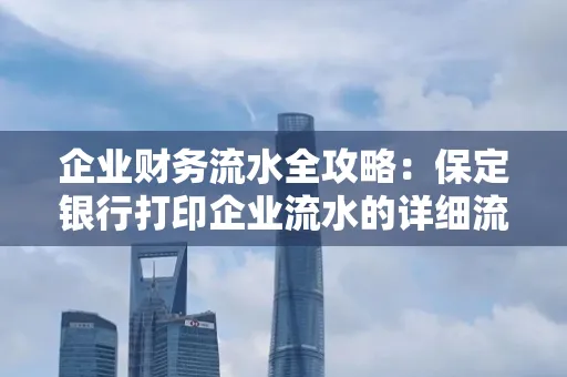企业财务流水全攻略:保定银行打印企业流水的详细流程与材料清单