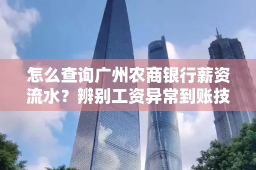 怎么查询广州农商银行薪资流水?辨别工资异常到账技巧?