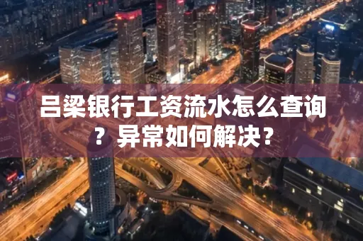吕梁银行工资流水怎么查询?异常如何解决?
